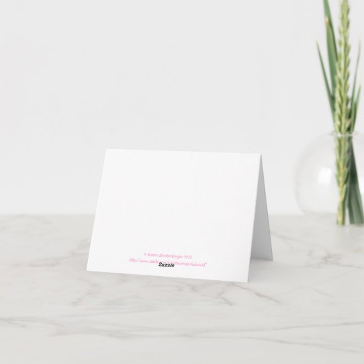 carte pour notes, "Pink Hydrangea/Hello" (Dos)