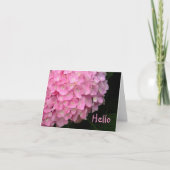 carte pour notes, "Pink Hydrangea/Hello" (Devant)