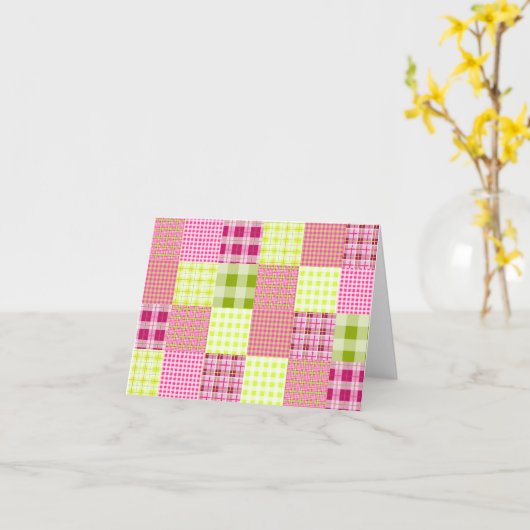 Carte pour notes Plaid Inspiré Madras (Fleur jaune)