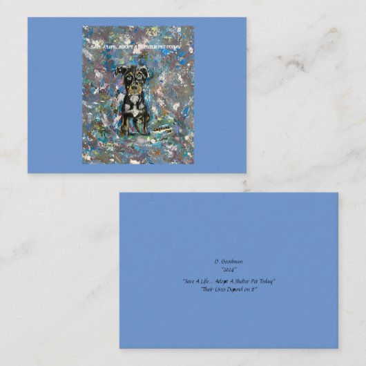 Carte pour notes plat avec message d'abri animal (Devant / Derrière)