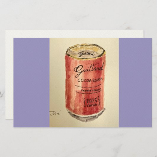 Carte pour notes plat de cacao (Devant / Derrière)