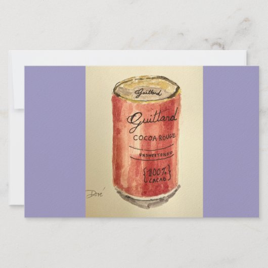 Carte pour notes plat de cacao (Devant)