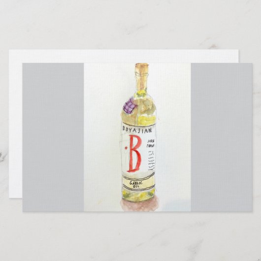 Carte pour notes plat, huile fine (Devant / Derrière)