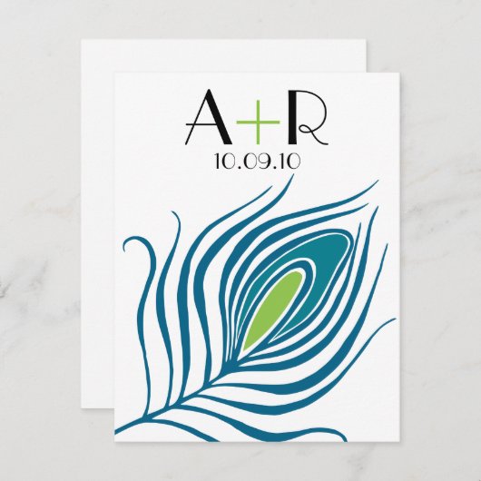 Carte pour notes plat Peacock (Devant / Derrière)