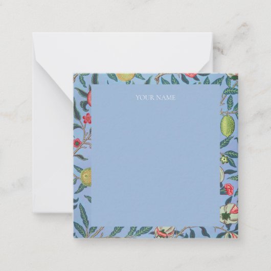 Carte pour notes PLAT : WILLIAM MORRIS "BLUE POMEG (Devant)