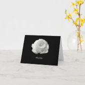 Carte pour notes plié de Merci de deuil Rose blanc (Fleur jaune)