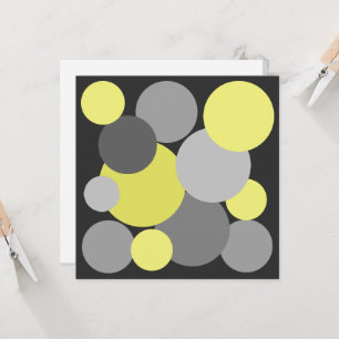Carte pour notes Pois jaune et gris