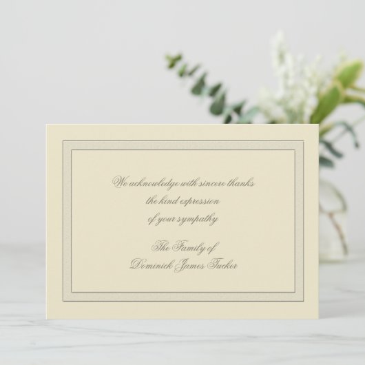 Carte pour notes posé de Merci de perte (Debout devant)