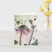 Carte pour notes pourpre de Coneflower (Fleur jaune)