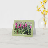 Carte pour notes pourpre de tulipes (Fleur jaune)