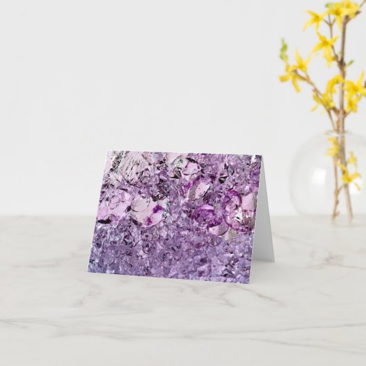 Carte pour notes prismatique pourpre (Fleur jaune)