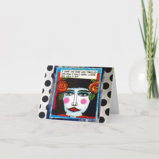 CARTE POUR NOTES-ROAD MOINS VOYAGÉ. (Devant)