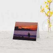 Carte pour notes romantique du coucher de soleil (Fleur jaune)