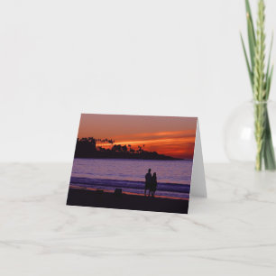 Carte pour notes romantique du coucher de soleil