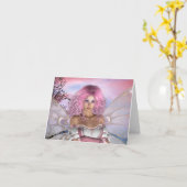 carte pour notes rose (Fleur jaune)