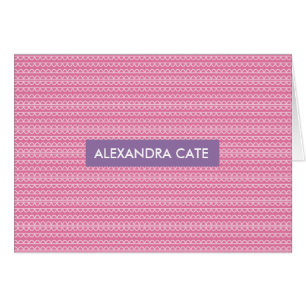 Carte pour notes rose de faire-part de motif