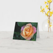 Carte pour notes rose de pêche (Fleur jaune)
