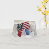 Carte pour notes - Rouge Blanc Bleu Bleu Verre (Fleur jaune)