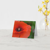 Carte pour notes rouge de pavot (Fleur jaune)