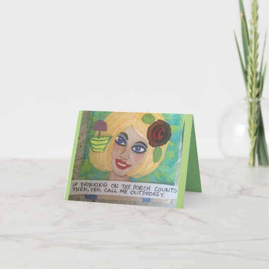 CARTE POUR NOTES-SI BOIRE SUR LES COMPTES PORCH (Devant)