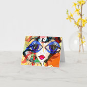 Carte pour notes surréaliste d'oeil (Fleur jaune)