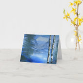 Carte pour notes tranquille de blanc de lac (Fleur jaune)