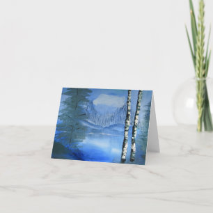 Carte pour notes tranquille de blanc de lac