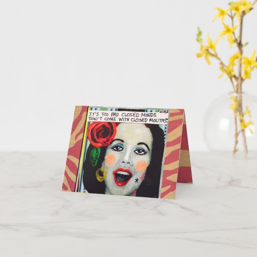 CARTE POUR NOTES TROP MAUVAIS ESPRIT FERMÉ (Fleur jaune)