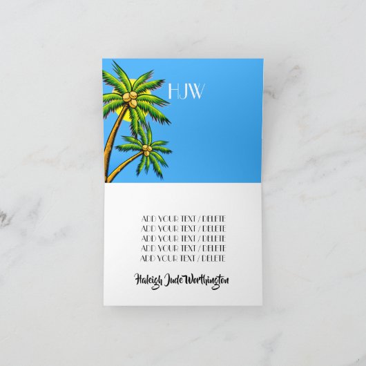 Carte pour notes tropical (Intérieur)