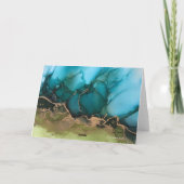 Carte pour notes turquoise noir laiton à encre noi (Dos)