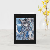 Carte pour notes Unicorne Bleu (Fleur jaune)