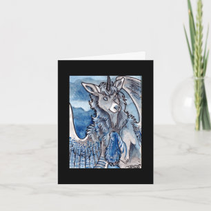 Carte pour notes Unicorne Bleu