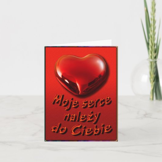 Carte pour notes Valentin en polonais (Devant)