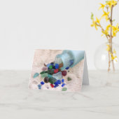 Carte pour notes - Verre marin débordant (Fleur jaune)