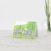 Carte pour notes vert de la grange en pierre de pr (Devant)