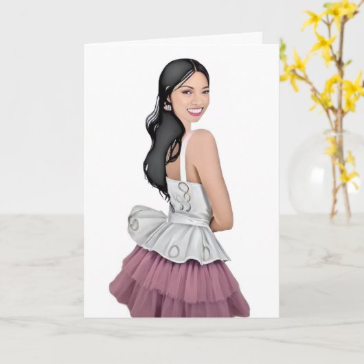 Carte pour notes (vide à l'intérieur) (Fleur jaune)