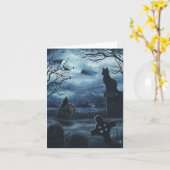 Carte pour notes vide de Raven de société de chat (Fleur jaune)