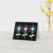 Carte pour notes vide de rétros fleurs (Fleur jaune)
