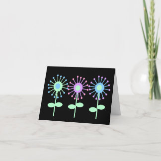 Carte pour notes vide de rétros fleurs