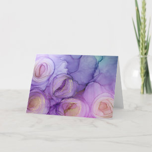 Carte pour notes vierge Abstrait de Roses violets