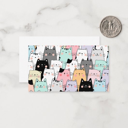 Carte pour notes vierge avec chats (Devant/Arrière en situation)