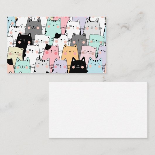 Carte pour notes vierge avec chats (Devant / Derrière)