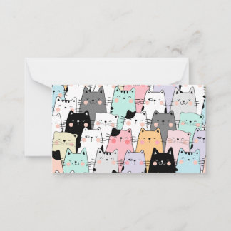 Carte pour notes vierge avec chats