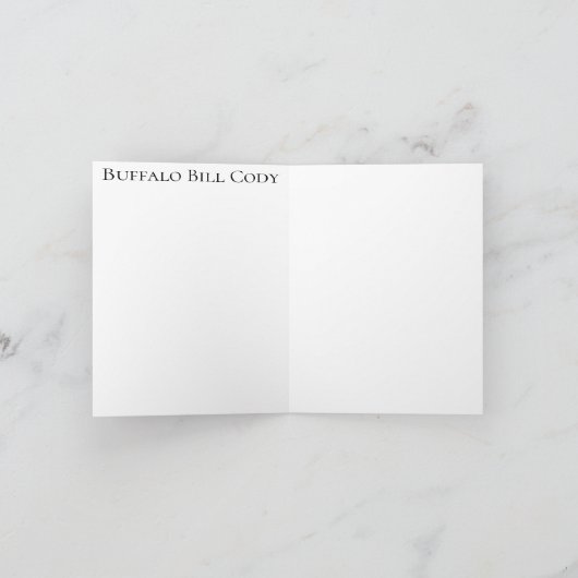 carte pour notes vintage Buffalo Bill (Intérieur)