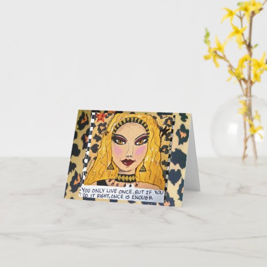 CARTE POUR NOTES-VOUS NE VIVEZ QU'UNE SEULE FOIS M (Fleur jaune)