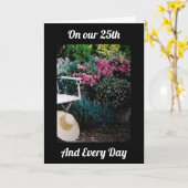 Carte POUR NOTRE 25e ANNIVERSAIRE ET TOUS LES JOURS - JE (Fleur jaune)