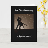 CARTE POUR NOTRE ANNIVERSAIRE J'ESPÈRE QUE NOUS DANSERON (Fleur jaune)