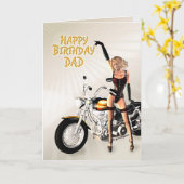 Carte Pour papa, anniversaire avec des filles et une mot (Fleur jaune)