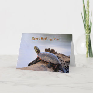 Carte Pour papa, Anniversaire de la nature tortue