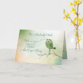 Carte Pour papa Bird sur Branche Nice Pensée de vous (Fleur jaune)